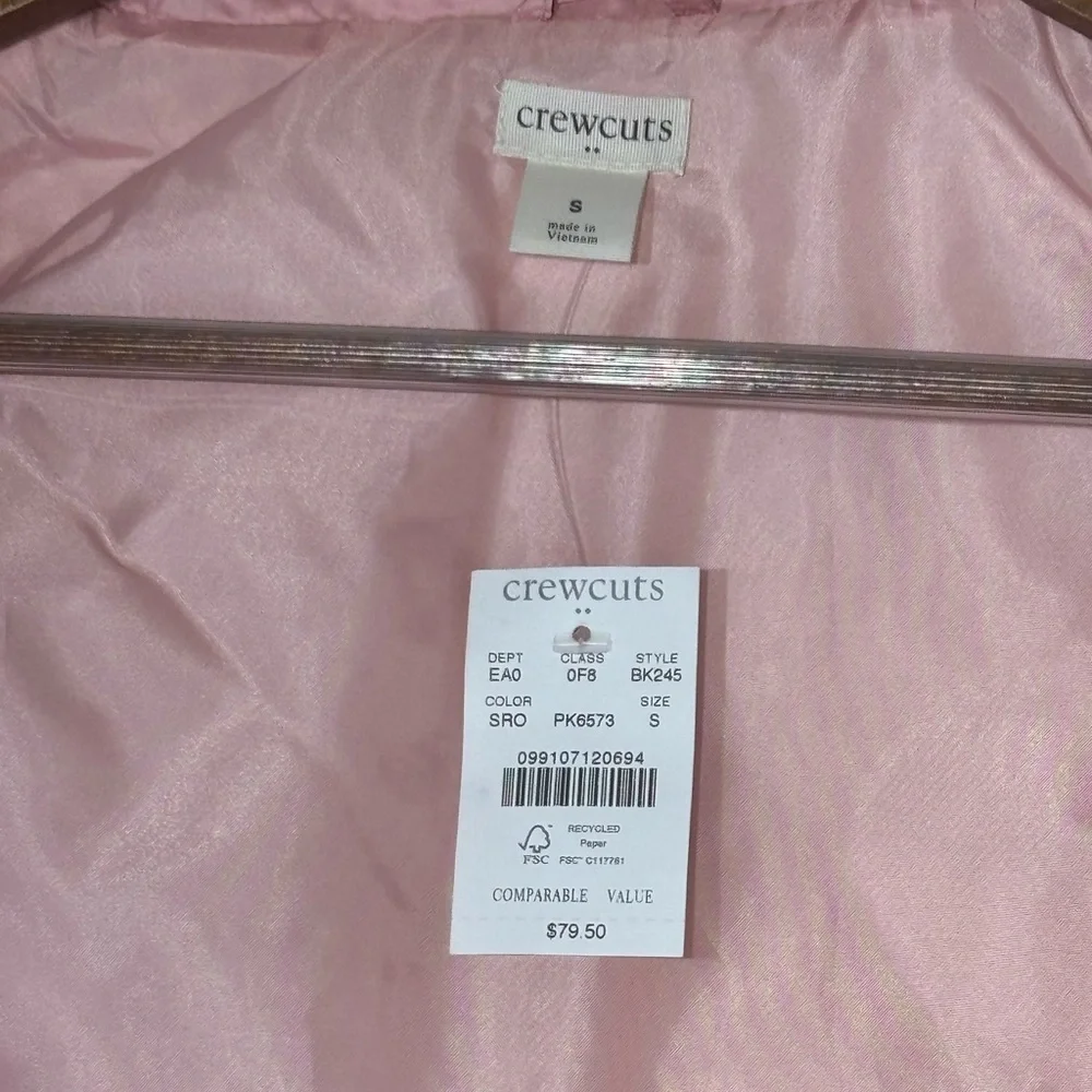 NWT Crewcuts Light Pink Quilted Vest Size S Girls